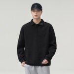 Heavyweight Men's Long Sleeve Polo Collar Pullover Sweatshirt - Image 2