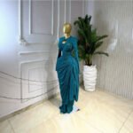 Jacquard Long Sleeve Ruched Maxi Dress - Image 3