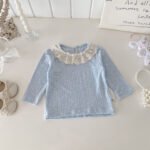 Cute Baby Girl Overalls Set with Applique, Ruffled Collar Bodysuit Two-Piece Outfit - Image 7