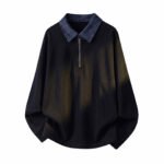 Layered Long Sleeve Polo Collar Men's Polo Shirt - Image 5