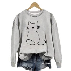 Printed hoodie with kitten pattern