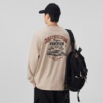 Men's Vintage Long Sleeve T-Shirt Graphic Print Crew Neck Oversized Cotton Top - Image 2