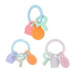 Baby Gloves Teething Rubber Silicone Baby Anti-Eating Hands Soothing Rattles Hand Ring Teething Stick Bite Toy - Image 5