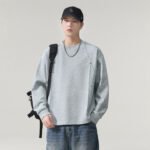 Men's Casual Deconstructive Design Long Sleeve Round Neck Sweatshirt - Image 2