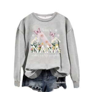 Butterfly printed long sleeved fleece sweatshirt