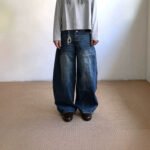 Retro Style Buttoned Knife-Edge Denim Pants for Men, Summer Loose Lazy-Fit Snap-Button Casual Long Pants - Image 2