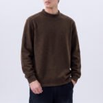 Minimalist Casual Long Sleeve Mock Neck Men's Wool Blend T-Shirt - Image 3