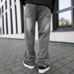 Comfortable Casual Men's Distressed Washed Gray Jeans for Daily Fashion and Commute - Image 2