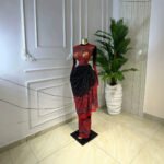 Printed Long Sleeve Ruched Tie Ribbon Maxi Dress - Image 5