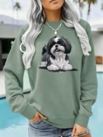 Round neck fleece hoodie - Image 8