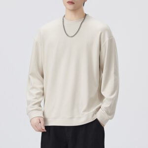 Men's Japanese Minimalist Long Sleeve Crew Neck Sweatshirt
