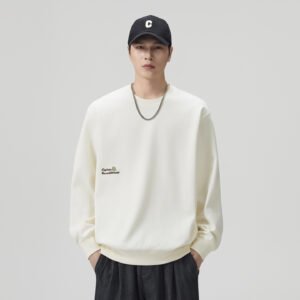 Men's Casual Embroidery Long Sleeve Crew Neck Sweatshirt