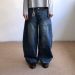 Retro Style Buttoned Knife-Edge Denim Pants for Men, Summer Loose Lazy-Fit Snap-Button Casual Long Pants - Image 6