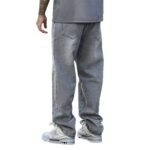 Casual Comfortable Men's Summer Jeans, Fashion Vintage Washed Grey Denim Pants - Image 5