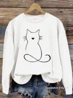 Printed hoodie with kitten pattern - Image 6