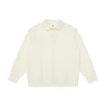 Men's Heavyweight Polo Collar Sweatshirt - Minimalist Pullover Top, Loose Fit - Image 5