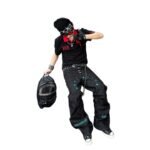 Casual Fashionable Men's Star Pattern Street Style Straight Leg Jeans Retro Versatile Loose Wide Leg Pants - Image 5