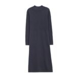 Women's  Knitted Mock Neck Mid Length Dress