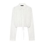 Loose single breasted lapel adjustable sheer shirt for women - Image 3