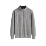 Men's Vintage Casual Long Sleeve Half Zip Stand Collar Heavyweight Fleece Sweatshirt - Image 5