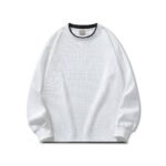 Men's Vintage Waffle Spliced Long Sleeve Crew Neck Layered Sweatshirt - Image 5