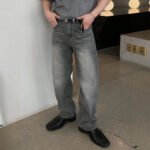 Design Sense Casual Pants for Men Summer Washed Grey Vintage Denim Jeans - Image 2