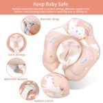 Swimbobo Baby Swimming Ring Lying Ring Children's Swimming Ring Armpit Ring Sunscreen Shade Pink Pony - Image 3