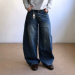 Retro Style Buttoned Knife-Edge Denim Pants for Men, Summer Loose Lazy-Fit Snap-Button Casual Long Pants - Image 3