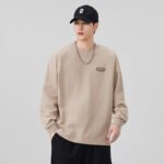 Men's Vintage Long Sleeve T-Shirt Graphic Print Crew Neck Oversized Cotton Top - Image 3