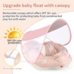Swimbobo Baby Swimming Ring Lying Ring Children's Swimming Ring Armpit Ring Sunscreen Shade Pink Pony - Image 2