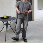 Design Sense Casual Pants for Men Summer Washed Grey Vintage Denim Jeans - Image 3