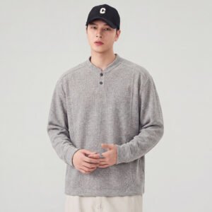 Men's  Heavyweight Solid Color Streetwear Structured Pullover Sweatshirt