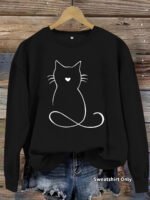 Printed hoodie with kitten pattern - Image 9