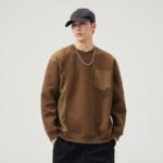 Men's Color Block Splice Long Sleeve Crew Neck Pullover Sweatshirt - Image 3