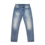 Men Women Washed Clean Fit Casual Straight Leg Floor Length Jeans - Image 5