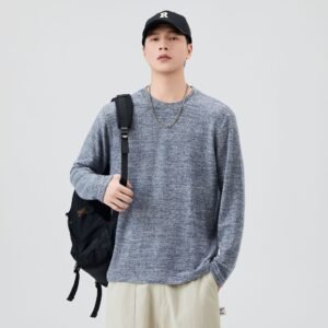 Men's  Vintage Long Sleeve T-Shirt Casual Loose Fleeled Base Layer Top