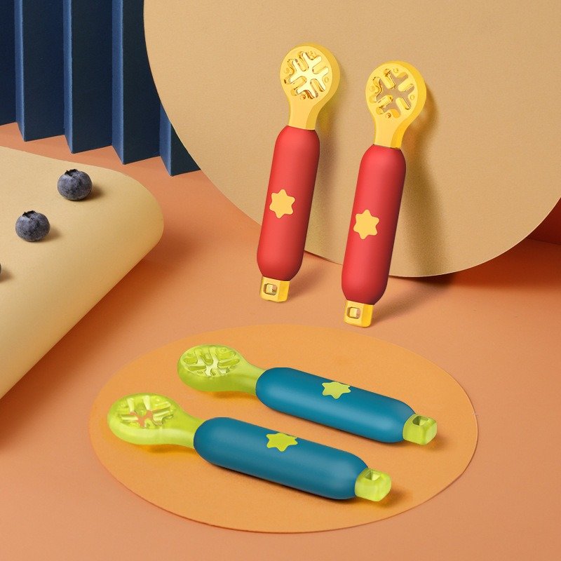 596956155 Rice paste complementary food spoon hole shaped children's tableware wholesale mother and baby products silicone grinding gum - Image 1