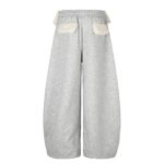 Star Embroidered Wide-Leg Sweatpants with Drawstring Waist and Cuffable Hem - Image 3