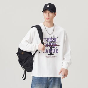 Heavyweight Cotton Long Sleeve T Shirt for Men