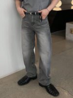 Design Sense Casual Pants for Men Summer Washed Grey Vintage Denim Jeans - Image 6