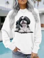 Round neck fleece hoodie - Image 6