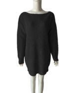 One line slanted shoulder sweater dress - Image 7
