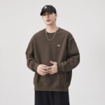 High Street Heavyweight Long Sleeve Men's Black Warm Thickened Sweatshirt Jacket