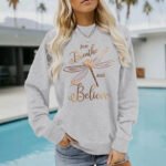 Pattern printed round neck fleece hoodie - Image 4