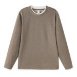Men's Old Money Style Long Sleeve Mulberry Silk Faux Two-Piece Pullover T-Shirt - Image 5